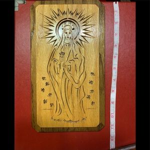 Religious wood art piece